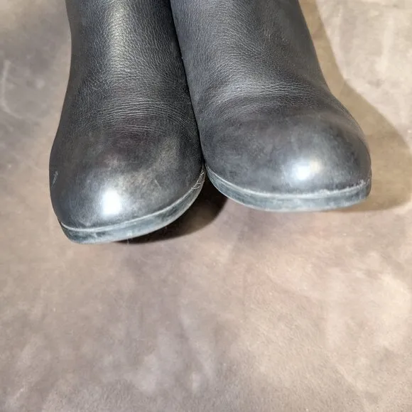 Naturalizer HARLEY Black Leather Ankle Boots Size 10 M