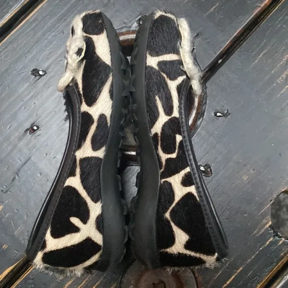 Naturino Animal Print Leather &amp; Calf Hair Ballerina Flats