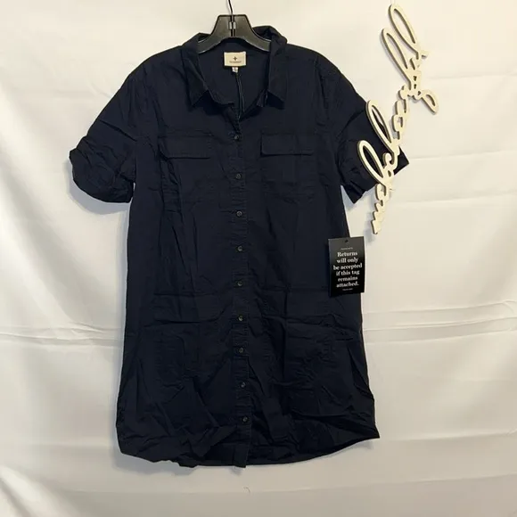 Navy Lightweight Poplin Nala Dress
