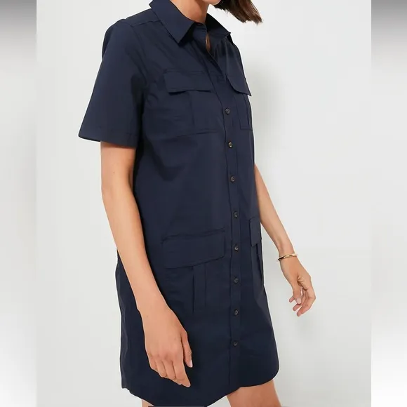 Navy Lightweight Poplin Nala Dress
