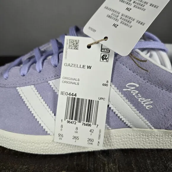 NEW Adidas Gazelle Womens Size 9.5 Casual Shoes Purple Violet White IE0444