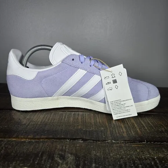 NEW Adidas Gazelle Womens Size 9.5 Casual Shoes Purple Violet White IE0444