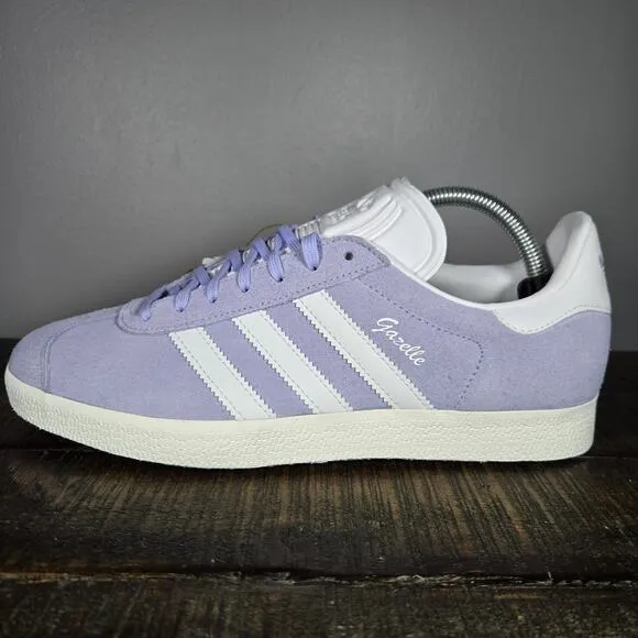 NEW Adidas Gazelle Womens Size 9.5 Casual Shoes Purple Violet White IE0444