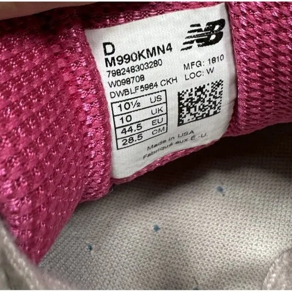 New Balance 990v4 Men's 10.5 Shoes Pink Suede Leather Ribbon Faded Rose Sneakers