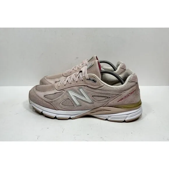 New Balance 990v4 Men's 10.5 Shoes Pink Suede Leather Ribbon Faded Rose Sneakers