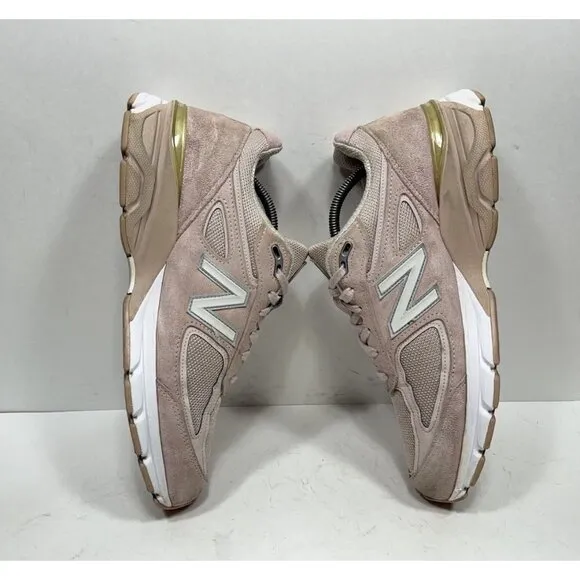 New Balance 990v4 Men's 10.5 Shoes Pink Suede Leather Ribbon Faded Rose Sneakers