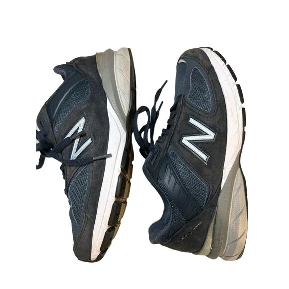 New Balance M990v5 navy blue silver suede size 7