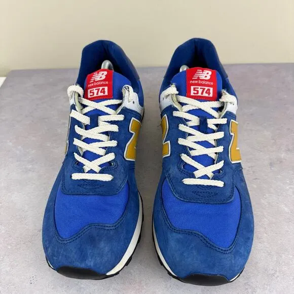 New Balance Shoes Men's 14 D 574 Heritage Blue Suede Yellow Sneakers U574HBG