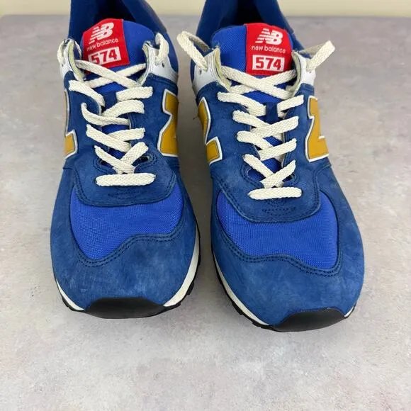 New Balance Shoes Men's 14 D 574 Heritage Blue Suede Yellow Sneakers U574HBG