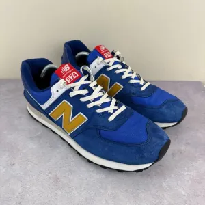 New Balance Shoes Men's 14 D 574 Heritage Blue Suede Yellow Sneakers U574HBG