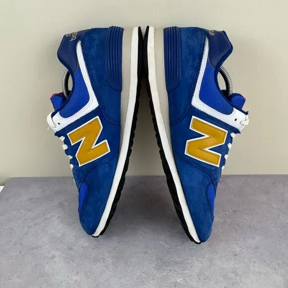New Balance Shoes Men's 14 D 574 Heritage Blue Suede Yellow Sneakers U574HBG