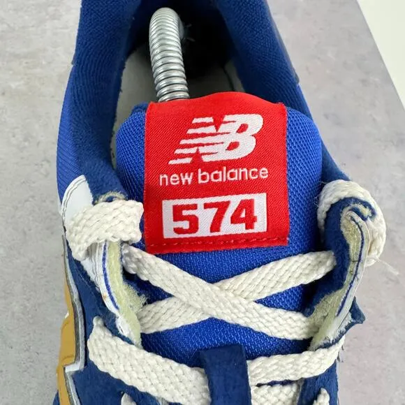 New Balance Shoes Men's 14 D 574 Heritage Blue Suede Yellow Sneakers U574HBG