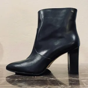 NEW Capezzani Italian Black Leather Ankle Boots