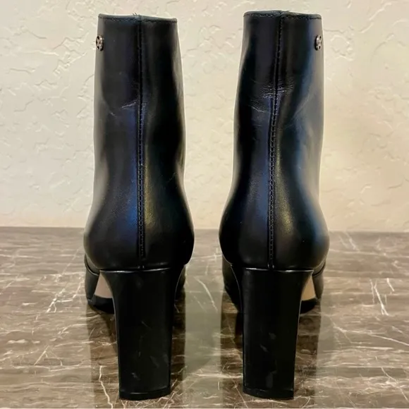 NEW Capezzani Italian Black Leather Ankle Boots