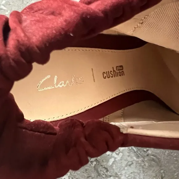 NEW Clarks Grace Margot Rust Nubuck Leather Ankle Boots, Size UK 6 US 8½