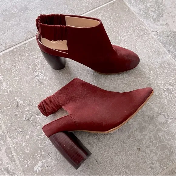 NEW Clarks Grace Margot Rust Nubuck Leather Ankle Boots, Size UK 6 US 8½