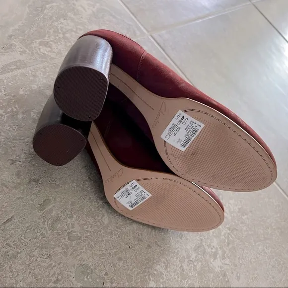NEW Clarks Grace Margot Rust Nubuck Leather Ankle Boots, Size UK 6 US 8½