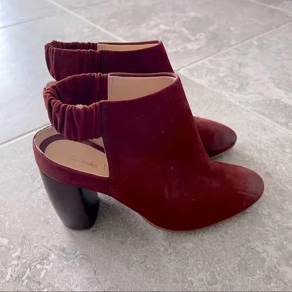 NEW Clarks Grace Margot Rust Nubuck Leather Ankle Boots, Size UK 6 US 8½