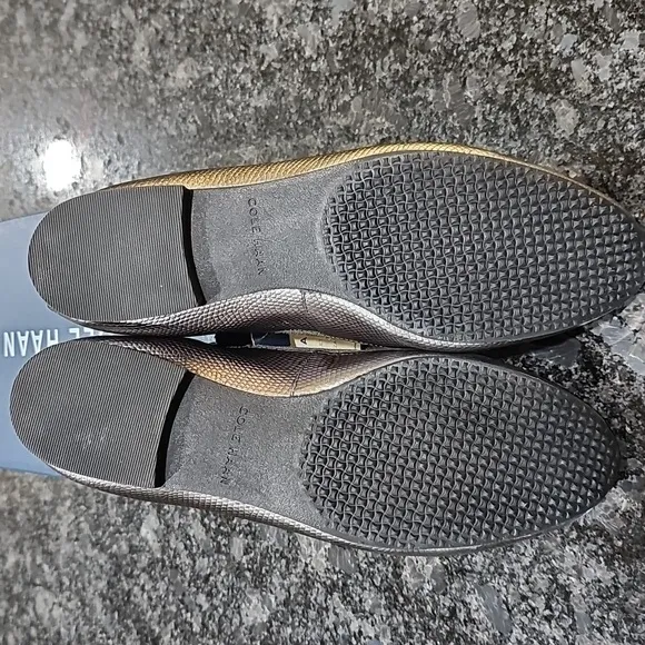 NEW Cole Haan Shoes Keira Ballet Flats Slip-On 7 Leather Pewter