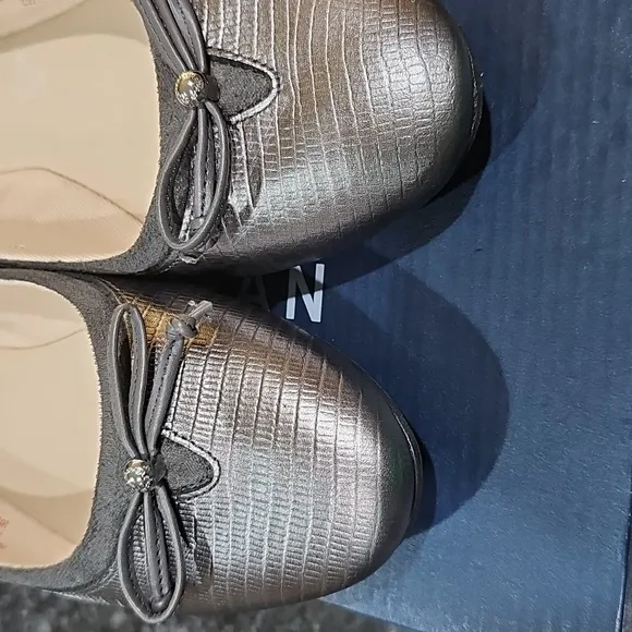 NEW Cole Haan Shoes Keira Ballet Flats Slip-On 7 Leather Pewter