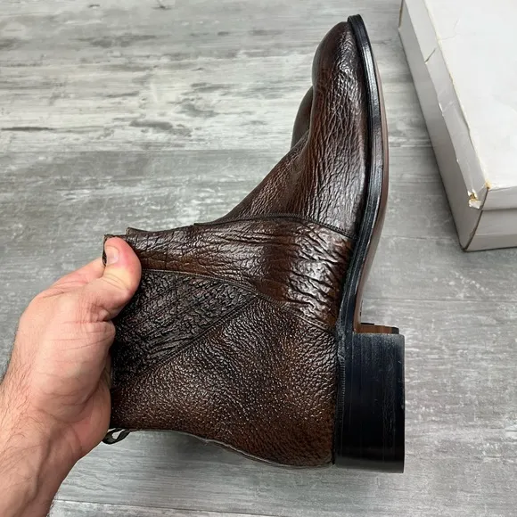 NEW Davids Brown Genuine Sharkskin Ankle Boots 11 D
