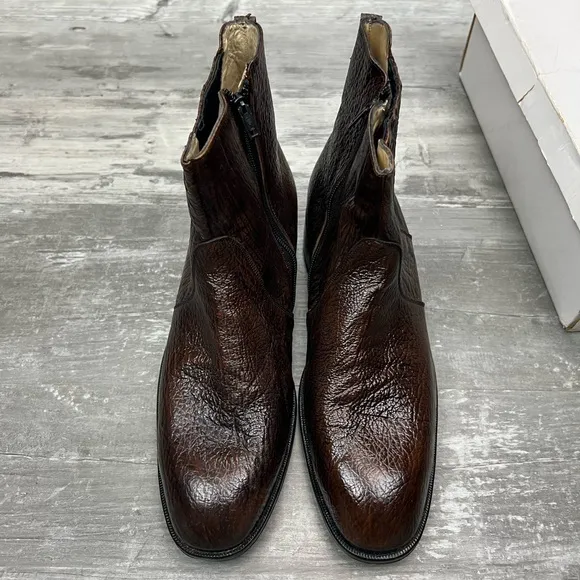 NEW Davids Brown Genuine Sharkskin Ankle Boots 11 D