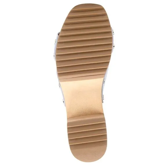NEW DR. SCHOLL'S Leather Original Love Comfort Heeled Sandals white 254 3MT7