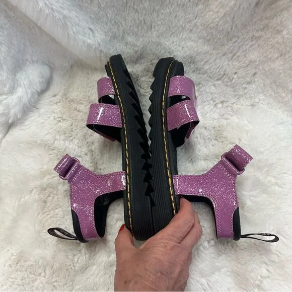 NEW Dr.Martens Junior Klaire Pink Glitter Straps Sandals 5