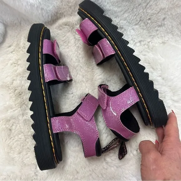 NEW Dr.Martens Junior Klaire Pink Glitter Straps Sandals 5