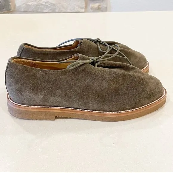 NEW Jacques Soloviere Ray Olive Suede Leather Shoes 37