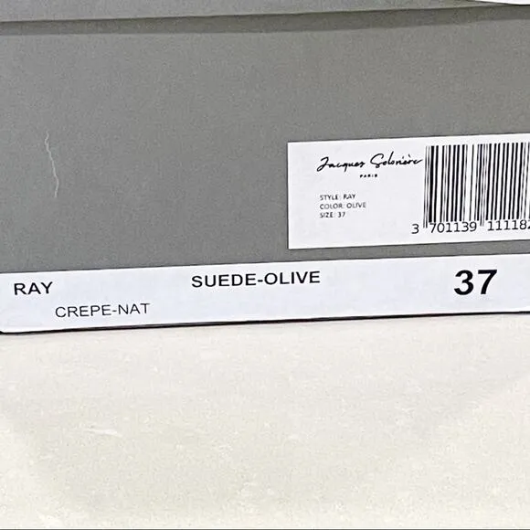 NEW Jacques Soloviere Ray Olive Suede Leather Shoes 37