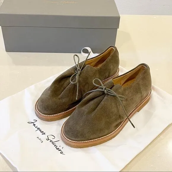 NEW Jacques Soloviere Ray Olive Suede Leather Shoes 37
