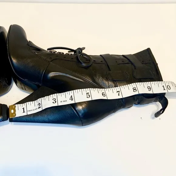New Jerome C. Rousseau Leather Ankle Lace-Up Boots Size 37
