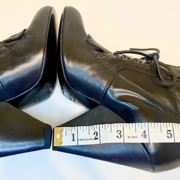 New Jerome C. Rousseau Leather Ankle Lace-Up Boots Size 37