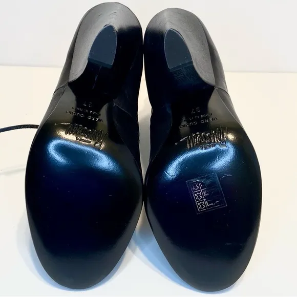 New Jerome C. Rousseau Leather Ankle Lace-Up Boots Size 37