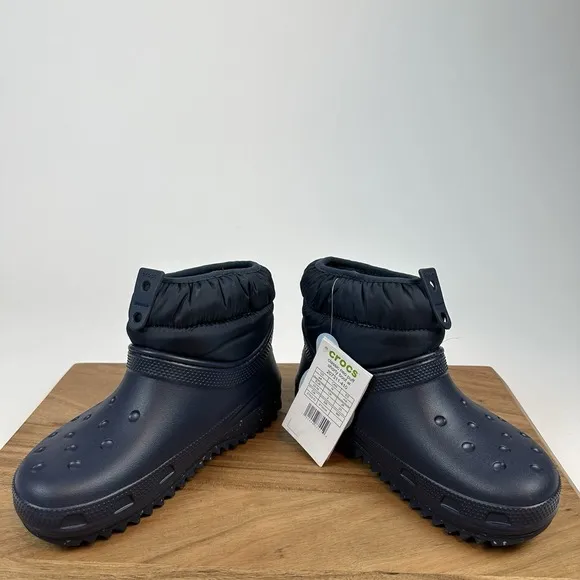 New Kids Crocs Classic Neo Puff Shorty Lined Winter Snow Ankle Boots Size 3 Y