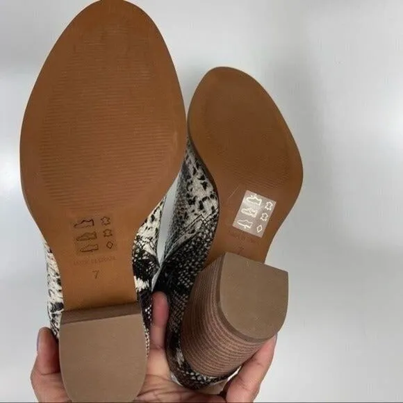 NEW Madewell Snakeskin Print Leather Rosie Ankle Boots Women's Size 7