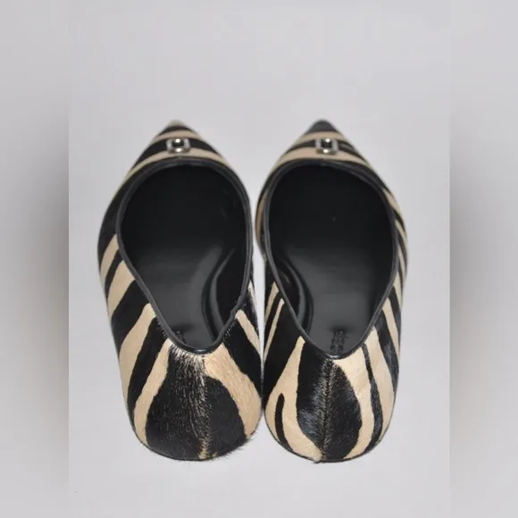 NEW Marc Jacobs Women's Pointy Toe Ballerina Flats Zebra Pony Hair Size 11 $295