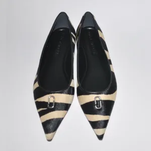 NEW Marc Jacobs Women's Pointy Toe Ballerina Flats Zebra Pony Hair Size 11 $295