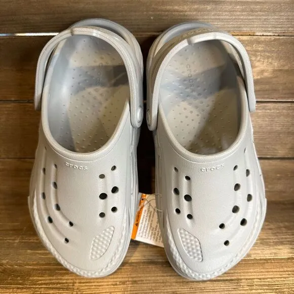 New NWT Childrens Kids Crocs Off Grid Gray Comfort Clogs Sandals Shoes‎ Size 3 Y