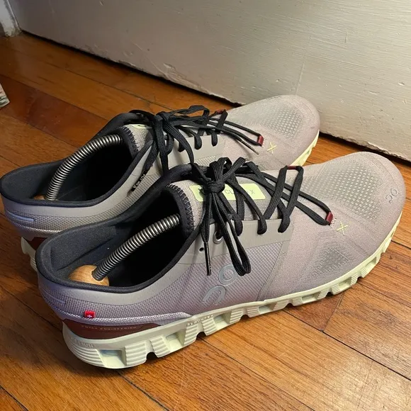 New ON CLOUD X 3 RUNNING SHOES FOG HAY MENS Size 12.5