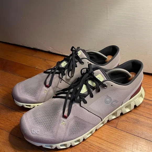 New ON CLOUD X 3 RUNNING SHOES FOG HAY MENS Size 12.5