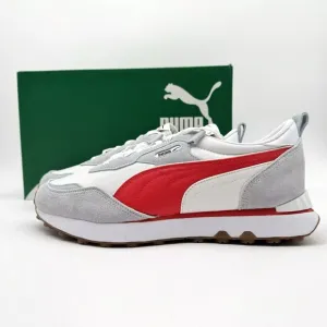 NEW Puma Rider Fv Essential Lace Up Men's Size 11.5 Sneakers Casual White Gray