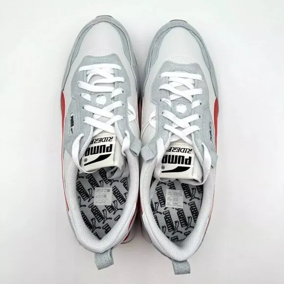 NEW Puma Rider Fv Essential Lace Up Men's Size 11.5 Sneakers Casual White Gray
