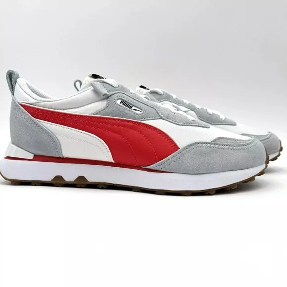 NEW Puma Rider Fv Essential Lace Up Men's Size 11.5 Sneakers Casual White Gray