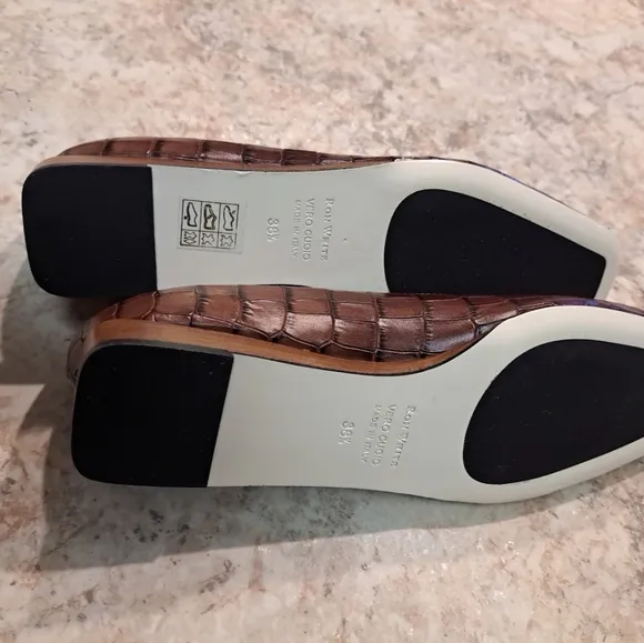 New Ron White Weatherproof Flats Brown 8.5 Excellent Quality Shoes Made In Italy