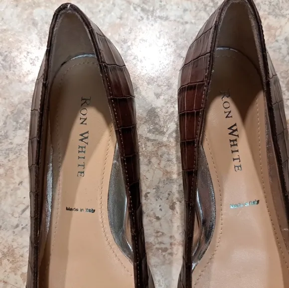 New Ron White Weatherproof Flats Brown 8.5 Excellent Quality Shoes Made In Italy
