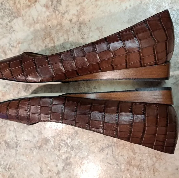 New Ron White Weatherproof Flats Brown 8.5 Excellent Quality Shoes Made In Italy