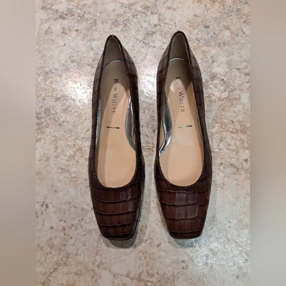 New Ron White Weatherproof Flats Brown 8.5 Excellent Quality Shoes Made In Italy