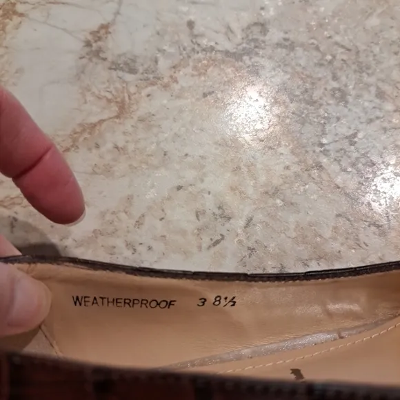 New Ron White Weatherproof Flats Brown 8.5 Excellent Quality Shoes Made In Italy